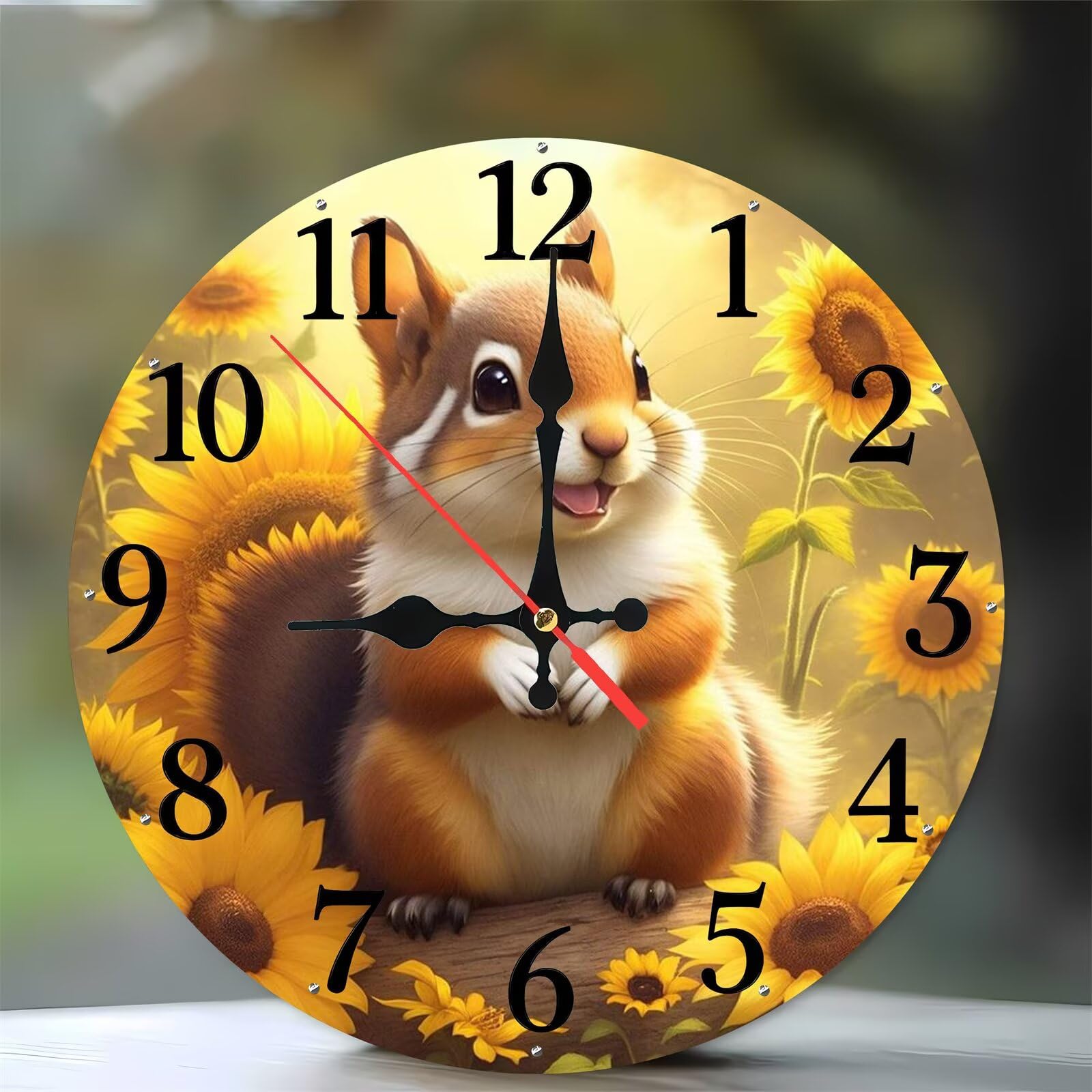 Horloge murale silencieuse pour cuisine et salon au décor champêtre nature