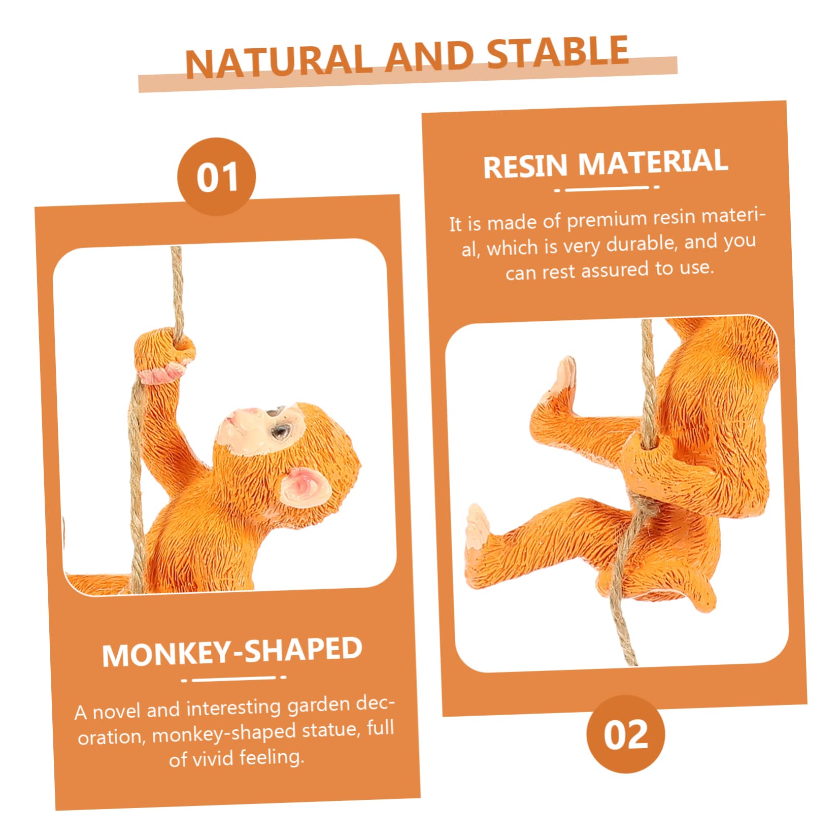 SUPVOX 1 set Garden Pendant Outdoor Hanging Monkey Decor for Garden Yard and Patio Charming Animal Ornament for Garden Decoration and Lawn Art - Image 2