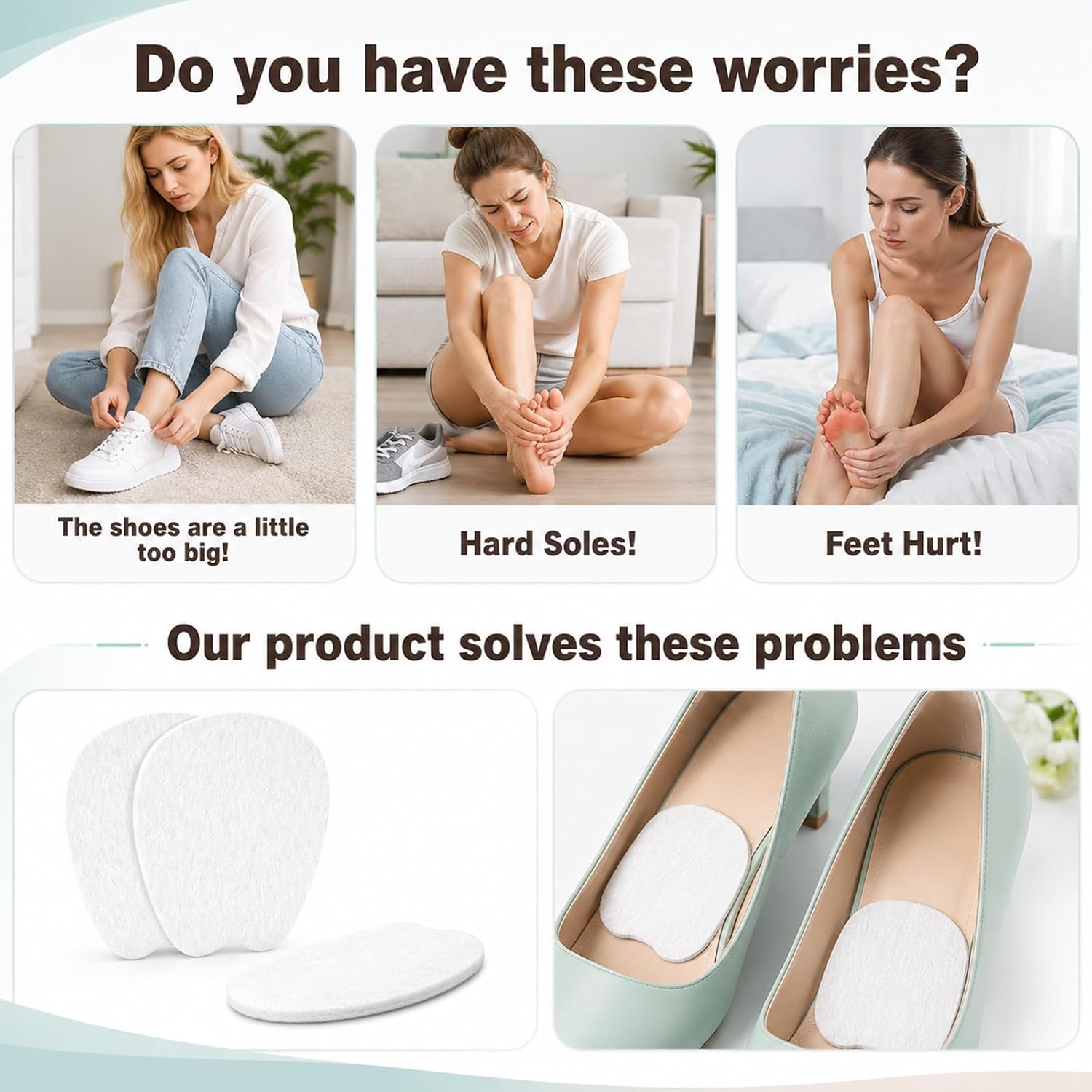 Felt Tongue Pads for Shoes, Soft Self-Adhesive Cushion Inserts