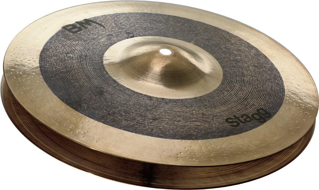BM-HR10 10-Inch Black Metal Rock Hi-Hat Cymbals, Black, Bronze