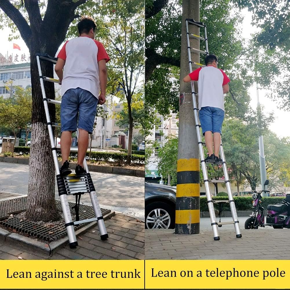 Outdoor Household Ladder,Aluminum Telescoping Ladder with Curved Washer, Folding Climb Extension Ladder for Home Loft Office, 150Kg Capacity,1.4M/4.6Ft,1.4M/4.6Ft