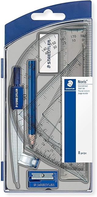 STAEDTLER 550 60 S8 zestaw geometryczny z łącznie 8 artykułami w etui z klapką