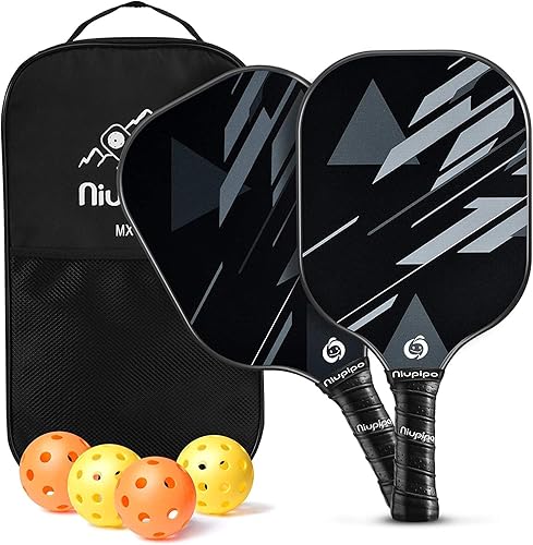 Miniatura 19 de niupipo Pickleball Paddles Set of 2/4, USAPA Approved Lightweight Pickleball Rackets, Durable Fiberglass Surface with Polypropylene Honeycomb Core