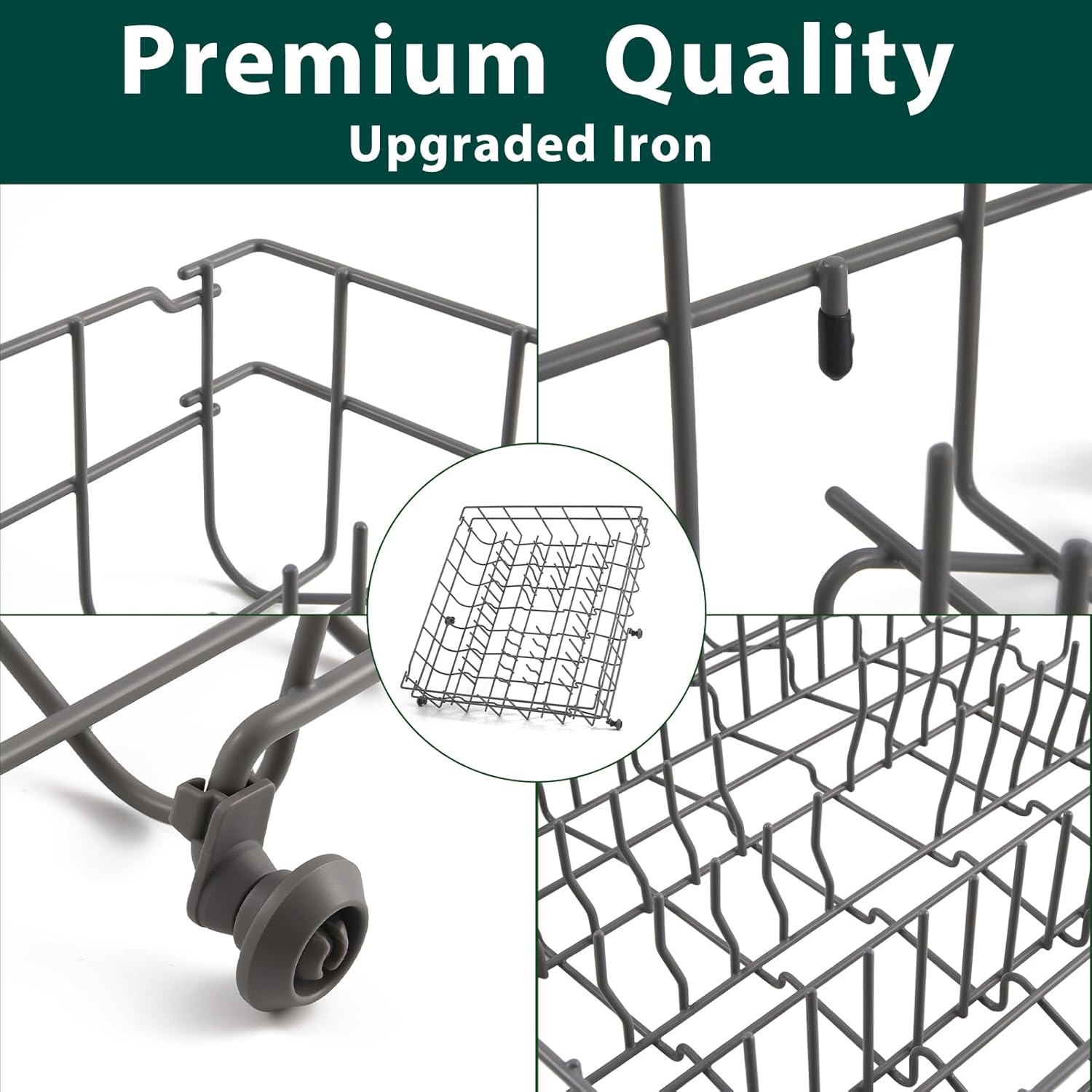 5304535380 Dishwasher Upper Rack Replacement Parts for Frigidaire Dishwasher Upper Basket Drawer Dish Rack Kenmore Crosley FFCD2413US4A FBD2400KB12B FFBD2406NS9B Top Dishrack Tray Assembly 1 Pack