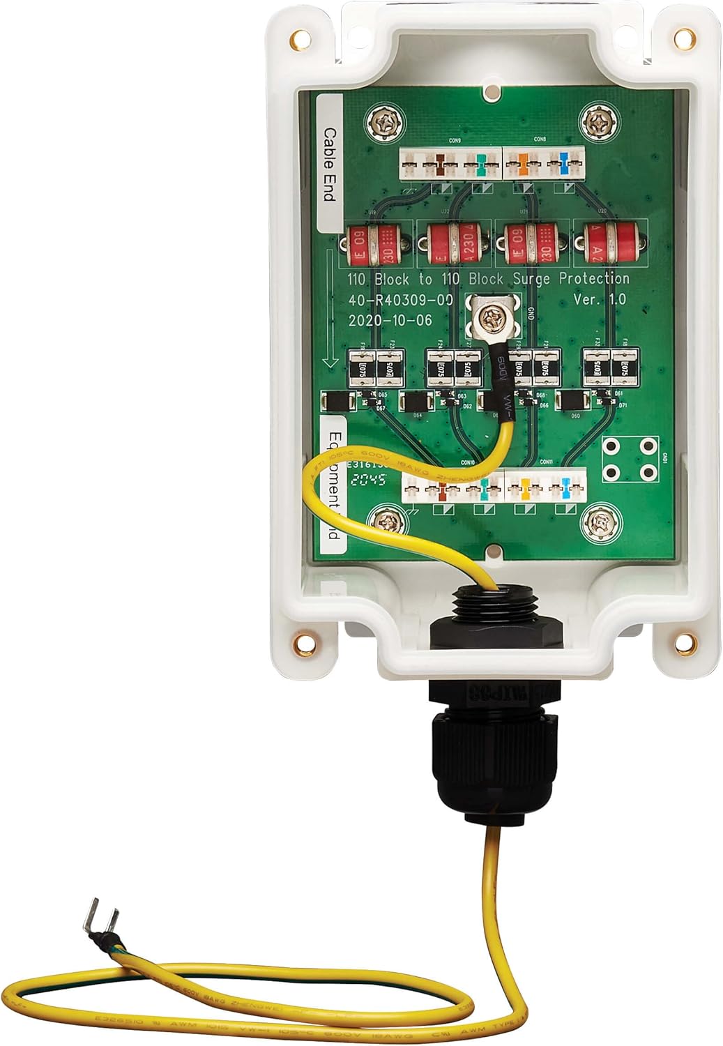 TRIPP LITE Outdoor in-Line Power Over Ethernet PoE Surge Protector, Cat5e Cat6 & Cat6a, Up to 1 Gigabit per Second, 110 Punch Down, IP68 Dust & Water Resistant, 2-Year Warranty (B110-SP-CAT-OD2)