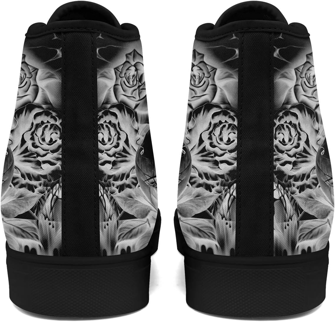 Skull High Tops Canvas Shoes for Men Women Classic Lace Up Gothic Fashion Sneaker Street Casual Canvas Sneakers - Image 5