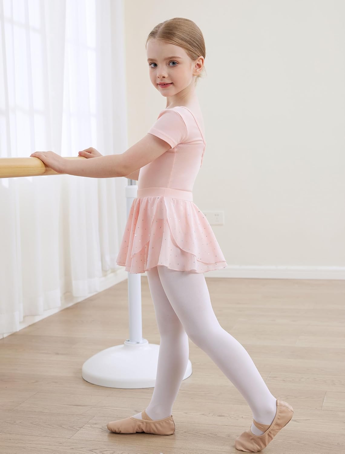 Toddler Ballet Leotards Dance Skirt for Girls Double Cross Hollow Back Outfits Gymnastics Kids Dance Dresses - Image 8