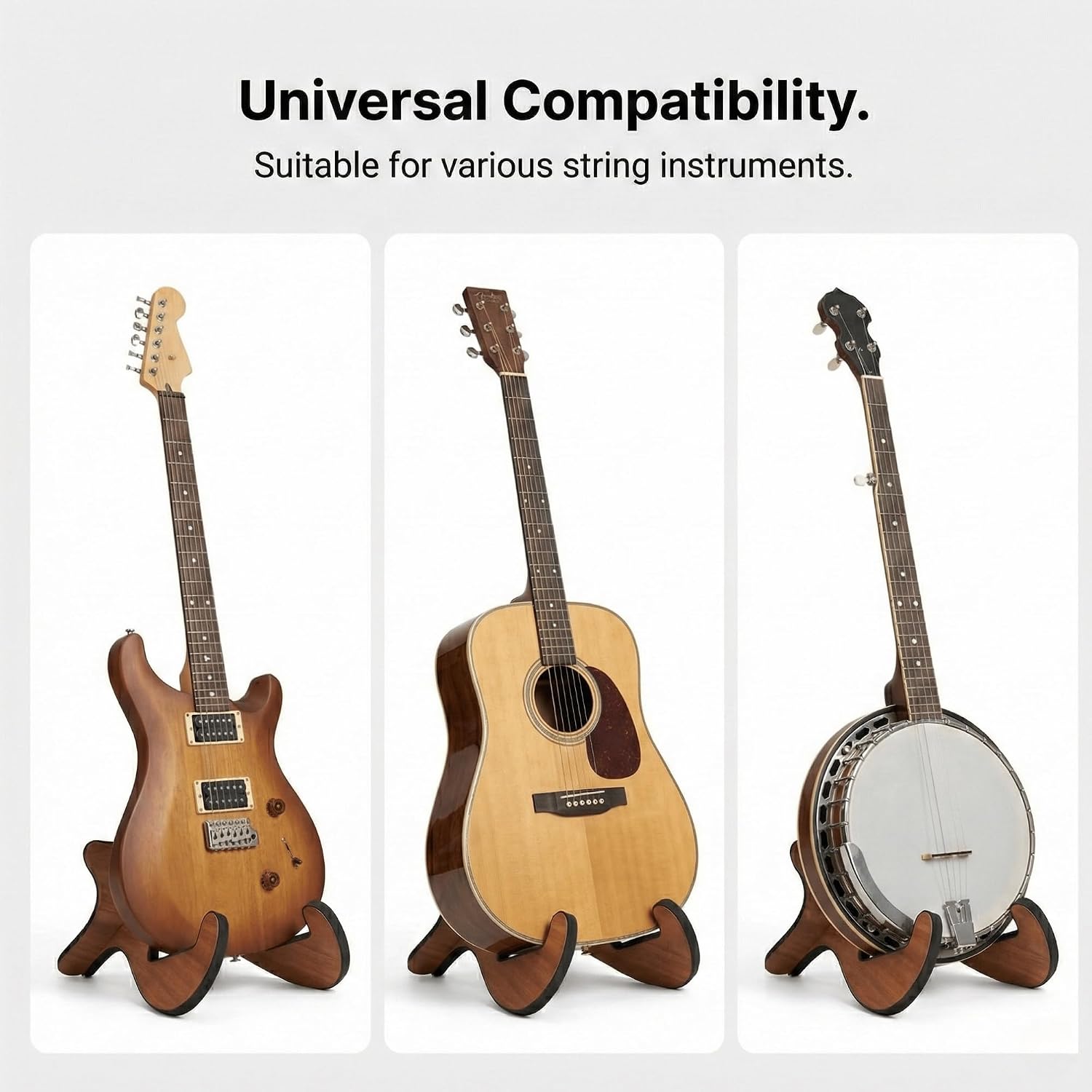 Wooden Guitar Stand Portable X-Frame Acoustic Guitar Floor Stand