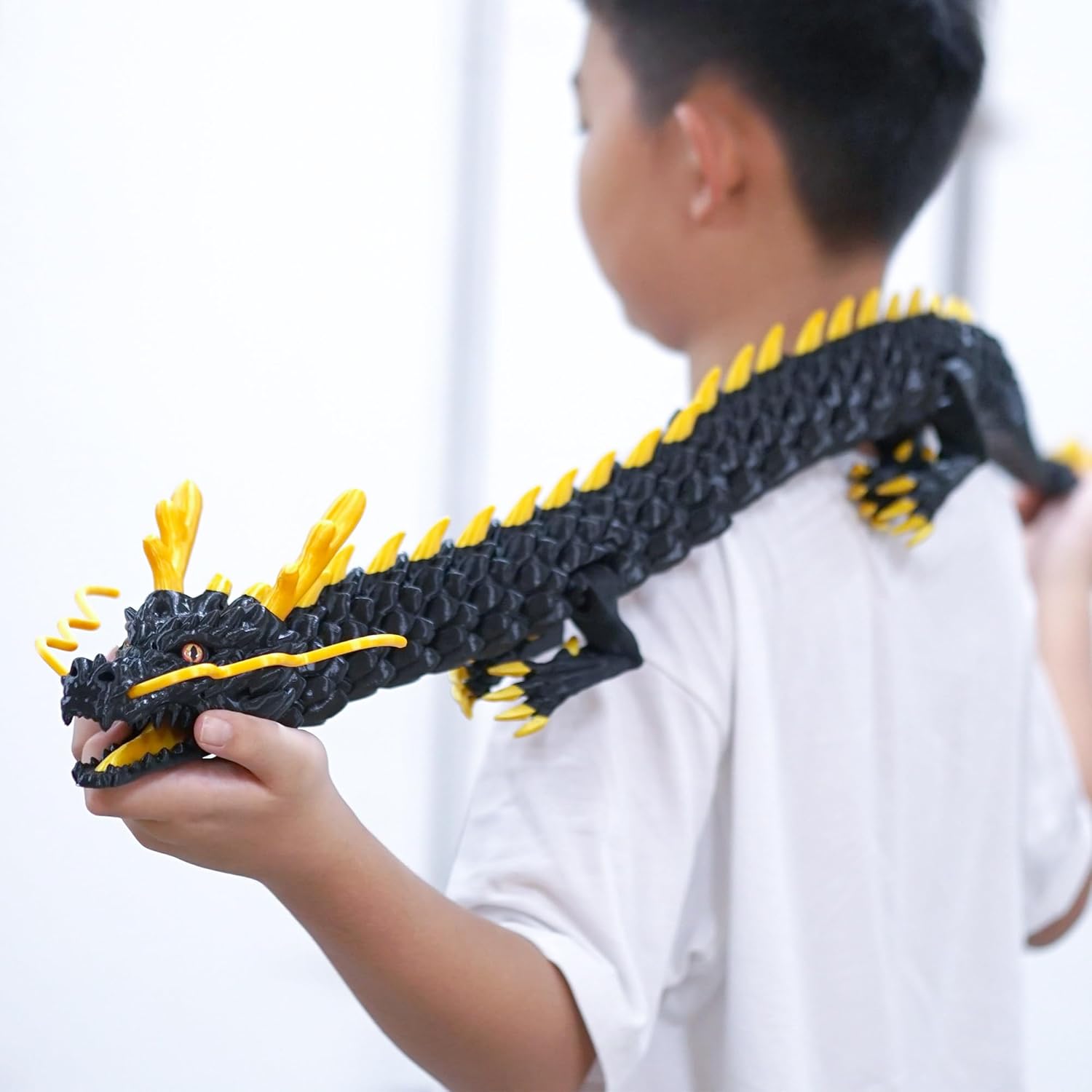 47.5inch Large 3D Printed Dragon,Flexible Joint Animal lacertid Figurines, Home Office Decor,Fidget Toy for Adults Teens Boy Festival Gifts,Easter Basket Stuffers,Executive Desk Toy - Image 5