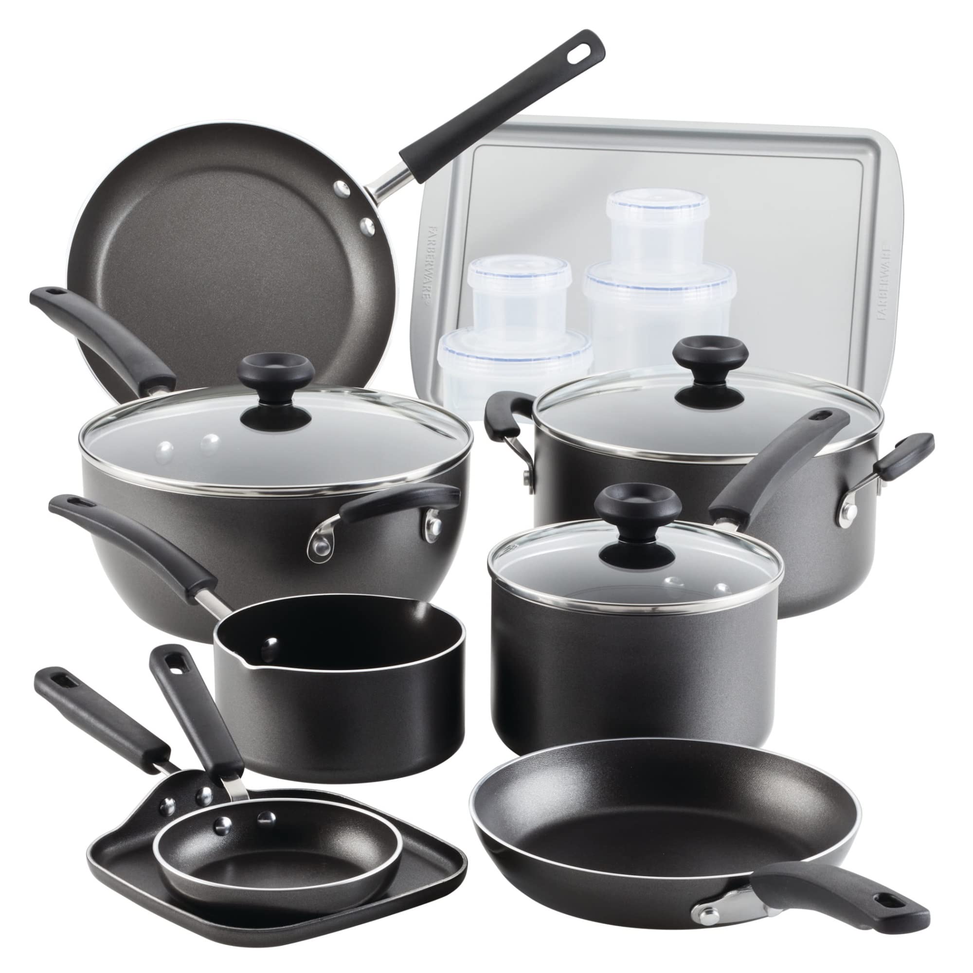Pentola Cucina, Set 20 Pezzi pentole e padelle antiaderenti in Alluminio Facili Pulire