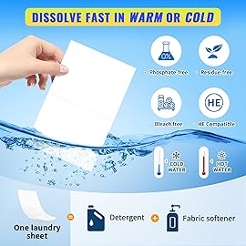 FIXSMITH Laundry Detergent Sheets - 200 Loads (100 Sheets) Fragrance Free - Hypoallergenic,Unscented,Eco Friendly Laundry Detergent Strips Concentrated Travel Detergent Sheets.Plastic-Free,Liquidless
