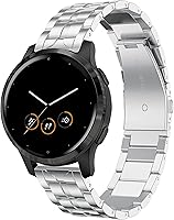 Vista 9 de YEEJOK Vivoactive - Correa de metal 4S, Venu 3S/2S, compatible con correas de reloj Fossil de 0.709 in, correa de acero inoxidable esmaltado