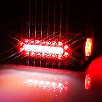 Vista 7 de Kit de 2 cajas de acero para luces de remolque con luces traseras LED ovaladas rojas/blancas de 6 pulgadas y luces laterales redondas rojas de 2