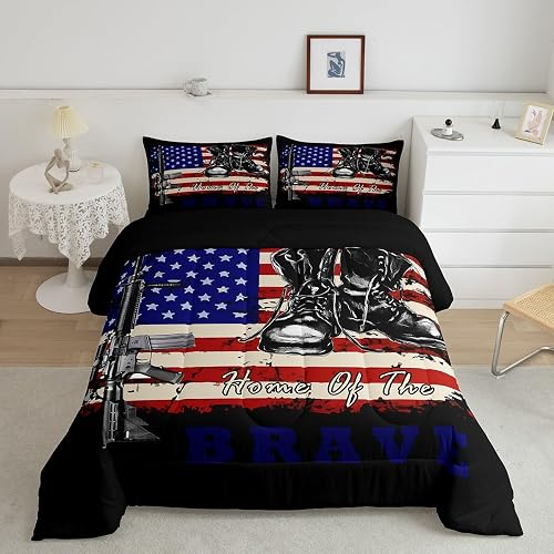 Feelyou American Comforter Set Queen Size 3Pcs for Kids Boys Girls Teens