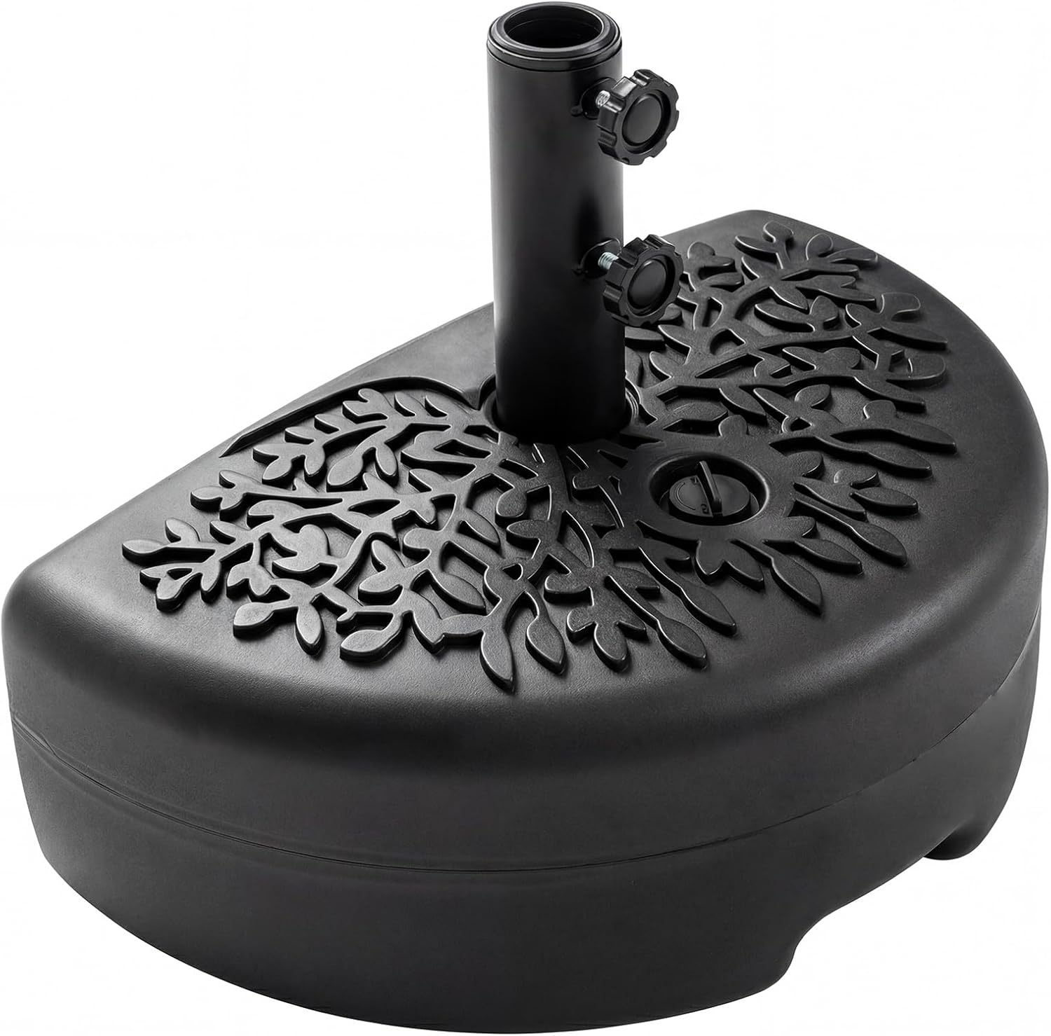 Tangkuls 55 LBS Half Round Umbrella Base, Water & Sand Fillable Heavy Duty Umbrella Weight for 1.57” & 1.91” Poles, Patio Umbrella Base for Deck Lawn Poolside, Textured (55, Pounds)