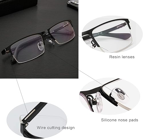 Miniatura 4 de COTIAGafas de lectura Fotocromáticas Turn Gray 2021 Hombres Metal Medio marco Presbicia Gafas