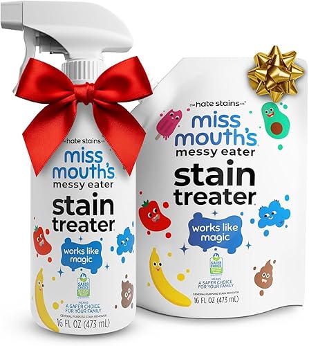 Miss Mouth's Messy Eater - Tratamiento de manchas - Spray de 16 oz y bolsa de repuesto de 16 oz