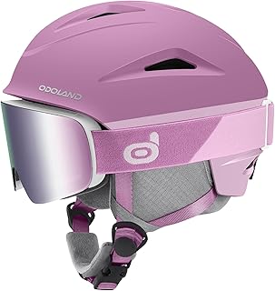 Odoland Ski Helmet, Snowboard Helmet with Ski Goggles for Adults and Youth, Audio Compatible, Shockproof, Windproof, Safety Snow Sports Helmet and Protective Glasses for Men Women