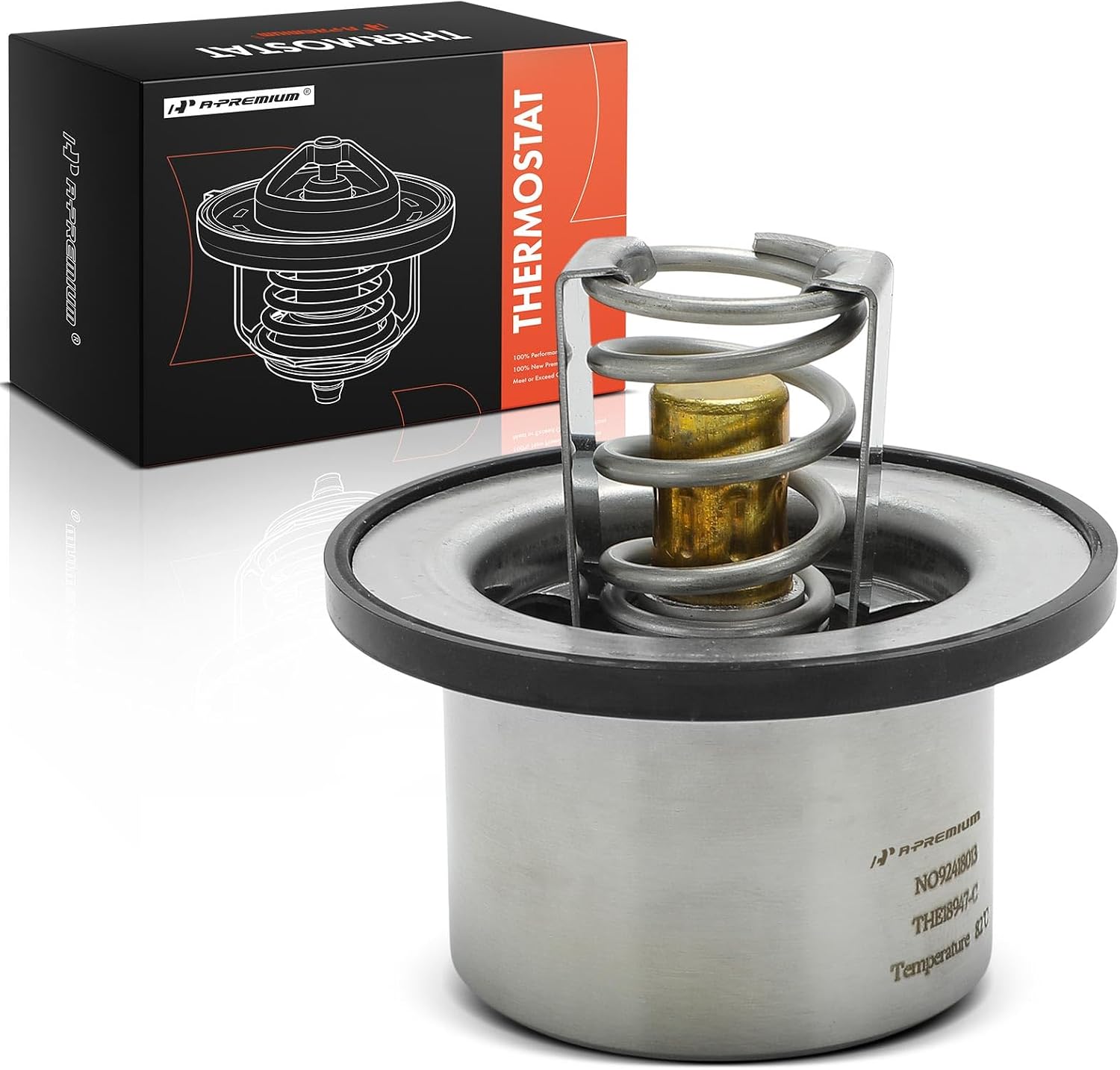 A-Premium Engine Coolant Thermostat with Seal Compatible with Volvo, Freightliner, International, Kenworth, Peterbilt, Sterling Truck, Western Star & Autocar LLC Models - ACL, Argosy, 2554, C500, 320