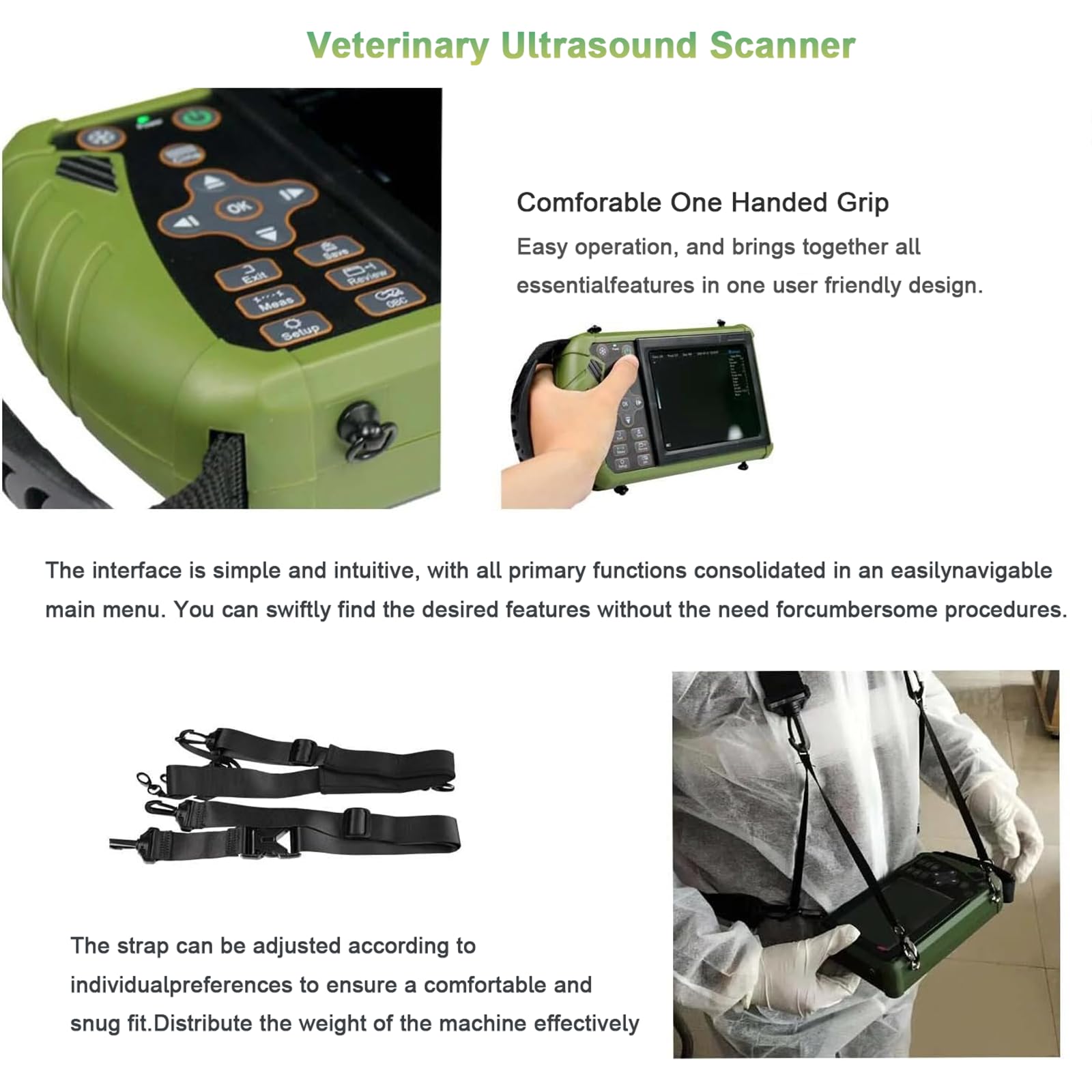 Weterynaryjny Aparat Ultrasonograficzny Do Badań CiążOwych, PrzenośNy, RęCzny Skaner Weterynaryjny B-Ultra Sound Z Sondą Wypukłą 3,5 Mhz Dla BydłA, śWiń, KóZ I Koni