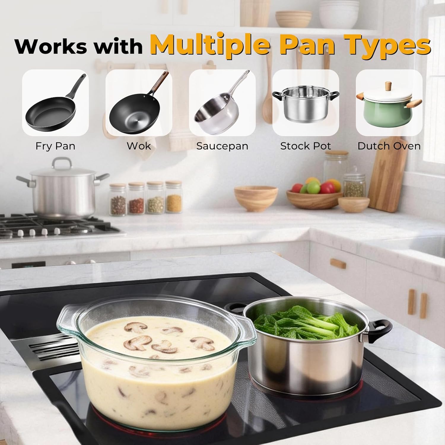 New Radiant Cartridge A122B Replacement for Jenn Air Cooktop Replacement Parts, Black JEA8120ADB Stove Cartridge Assembly with Ceramic Glass Surface, Easy to Clean, 2000W & 1200W Dual Heating