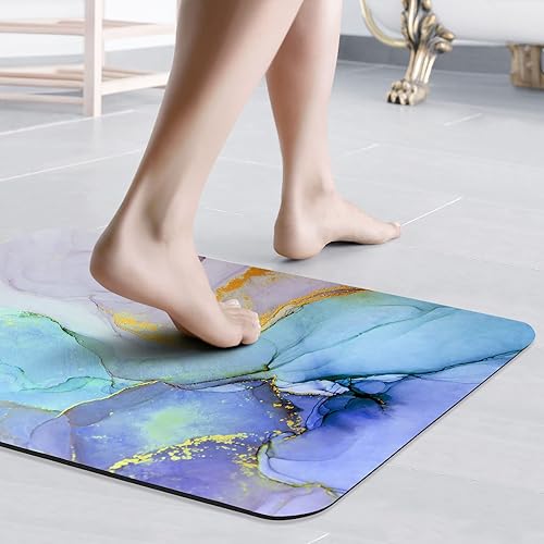 Vista 5 de Gibelle Alfombra de baño súper absorbente, de secado rápido, delgada, para debajo de la puerta, parte trasera de goma antideslizante, para frente