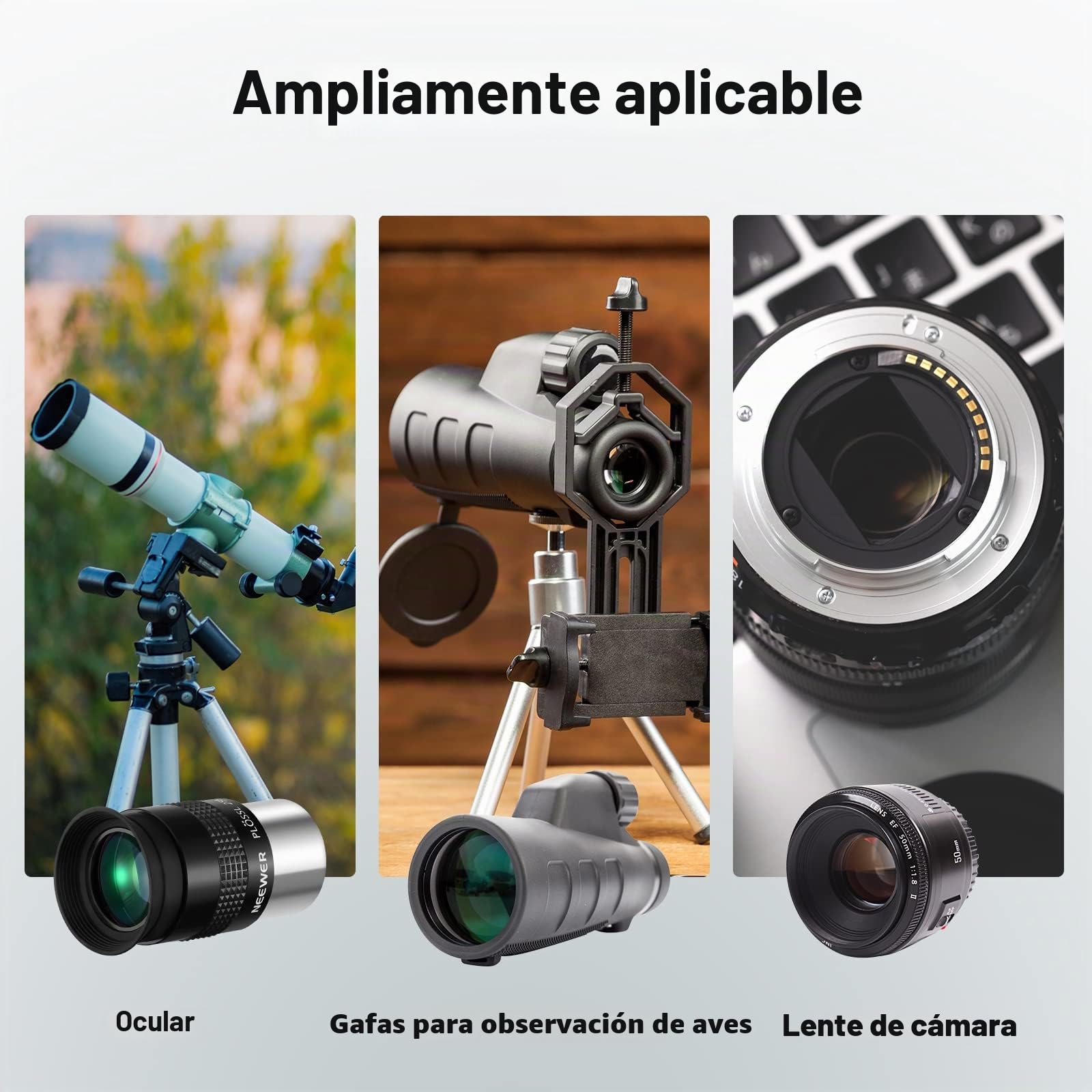 NEEWER - Herramienta Profesional Punta Curva Llave Ajustable para reparación de Herramientas de Acero Inoxidable para la Lente del Objetivo de Fotos para la mayoría de Las cámaras DSLR