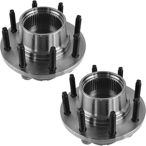 Miniatura 3 de TRQ Juego de 2 piezas de rodamiento de rueda delantera y conjunto de cubo 4WD compatible con Ford F-250 Super Duty F-350 Super Duty 1999-2001