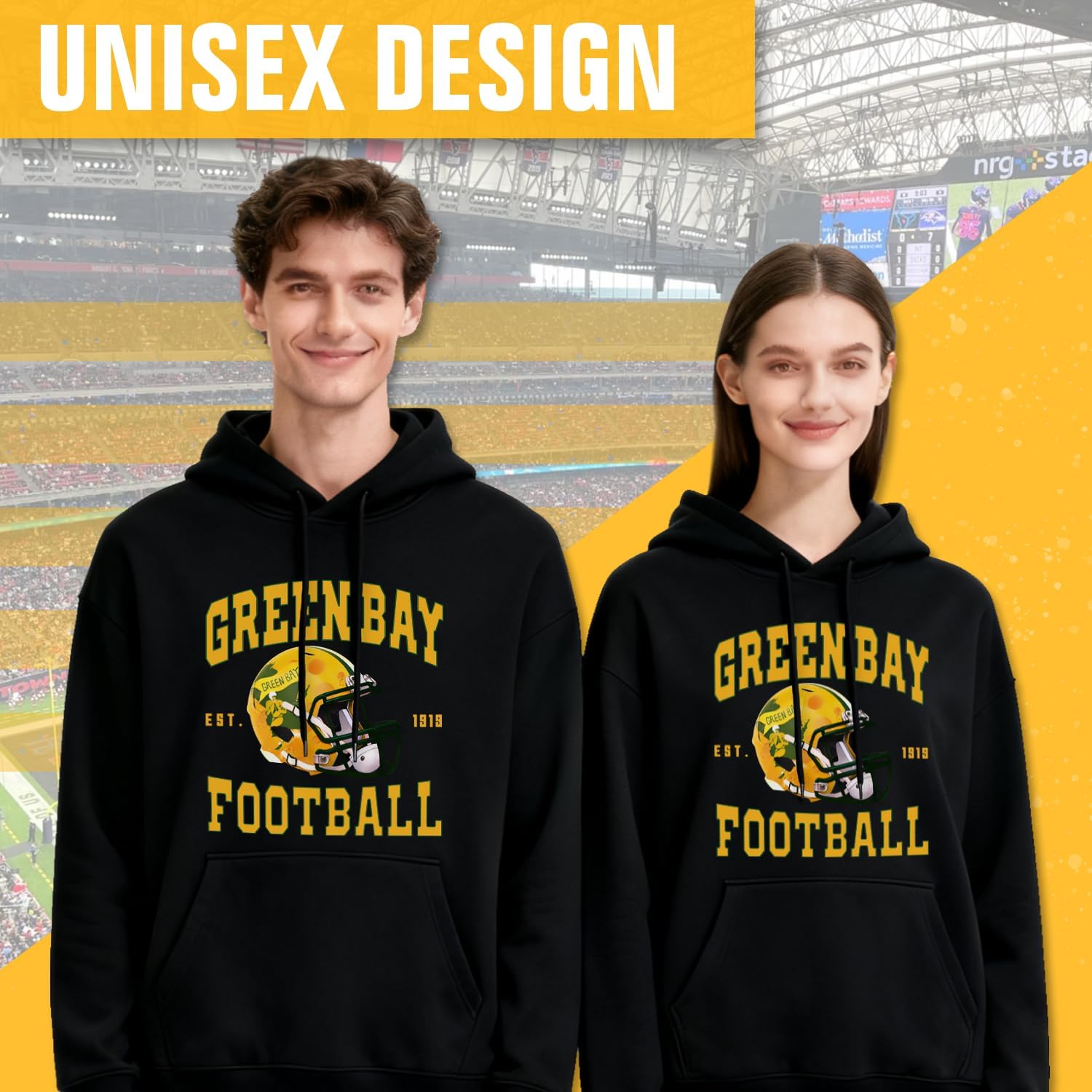 Mens Football Hoodie Classical Football Fans Sweatshirt Pullover Apparel - Image 3