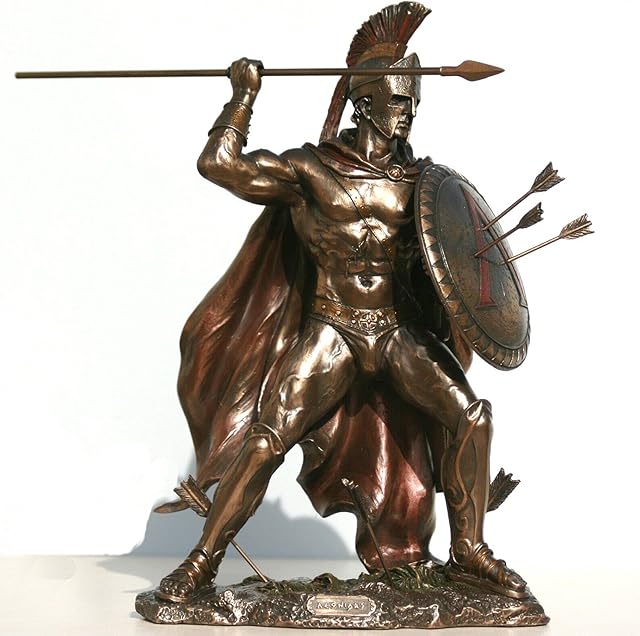 Leonidas Greek Spartan King Warrior Statue Sculpture Figure Bronze Finish 19.7inches