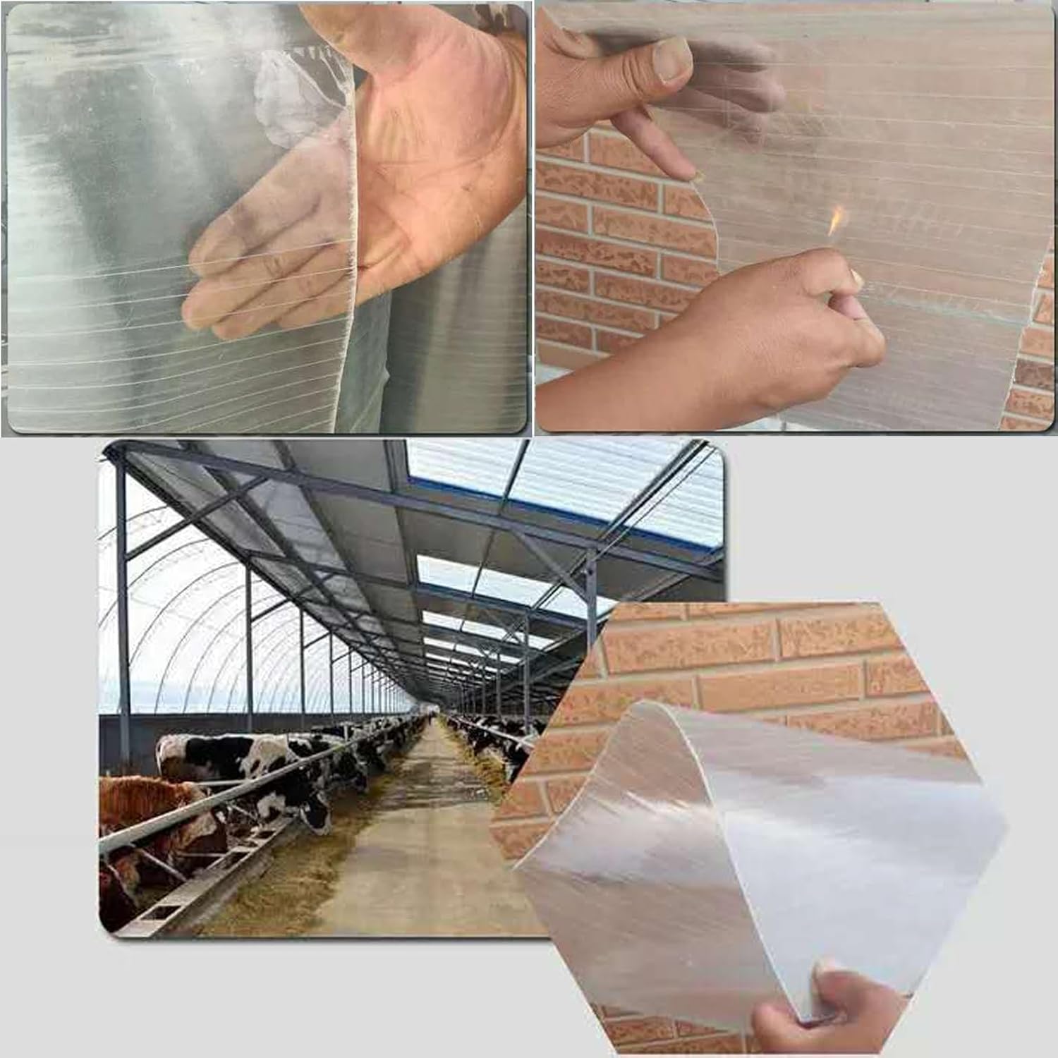 1.5mm Polycarbonate Roofing Sheet Clear Greenhouse Replacement Shed Panel,Glass Fiber Insulatio Sunshine Board,Rainproof Roof Cover,for Outdoor Canopy Carport Cold Frame,0.8/1/1.2/1.5m(1.2x7m/3.94x22.