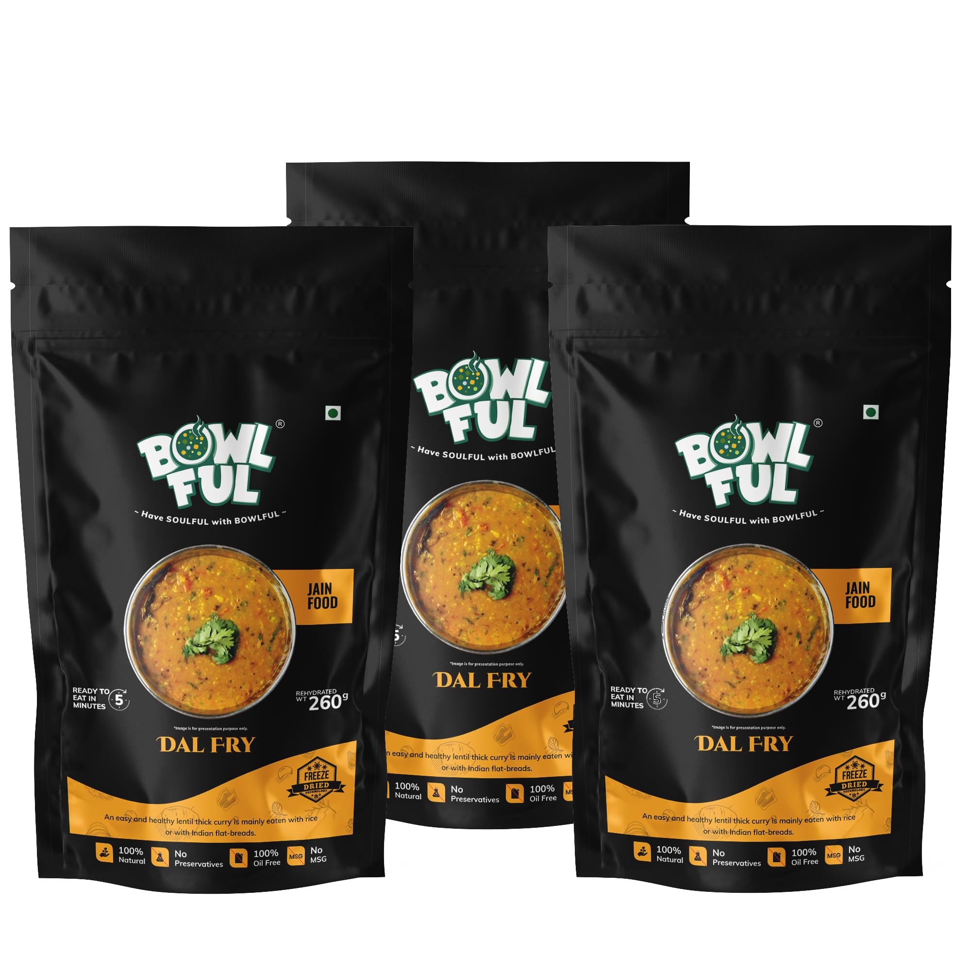 Bowlful Jain Dal Fry, 60 GMS Each, Pack of 3, Mild North Indian Dal with Rich Yellow Lentils and Spices Without Onion and Garlic. 100% Natural, Freeze Dried B7Food (B09H6X52B8) Amazon Price History, Amazon Price Tracker