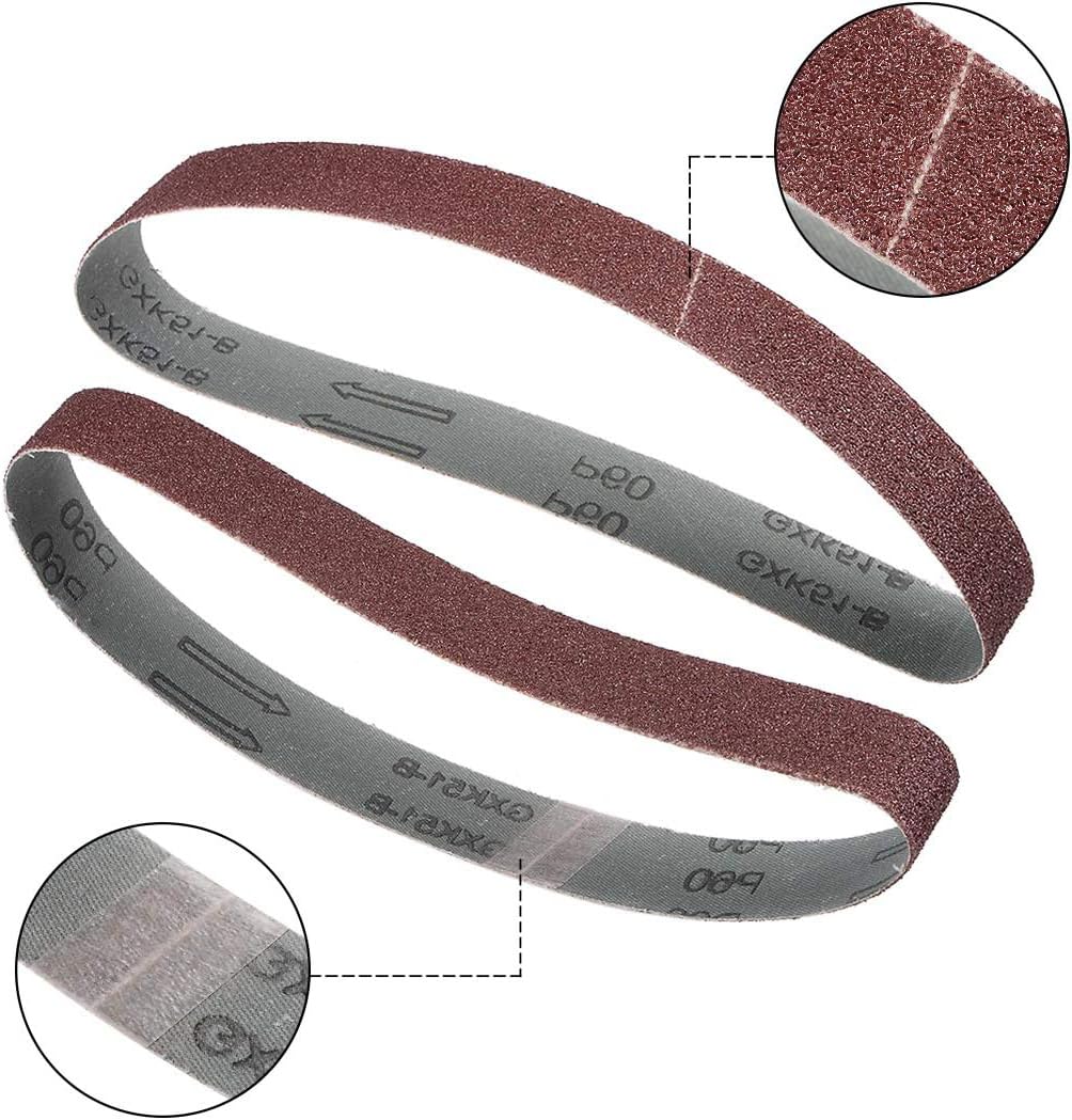 MACHSWON 1-1/8 x 21 Inch Aluminum Oxide Sandpaper Belts for Portable Strip Sander Wood Abrasive Paper 60 Grit 3pcs - Image 4