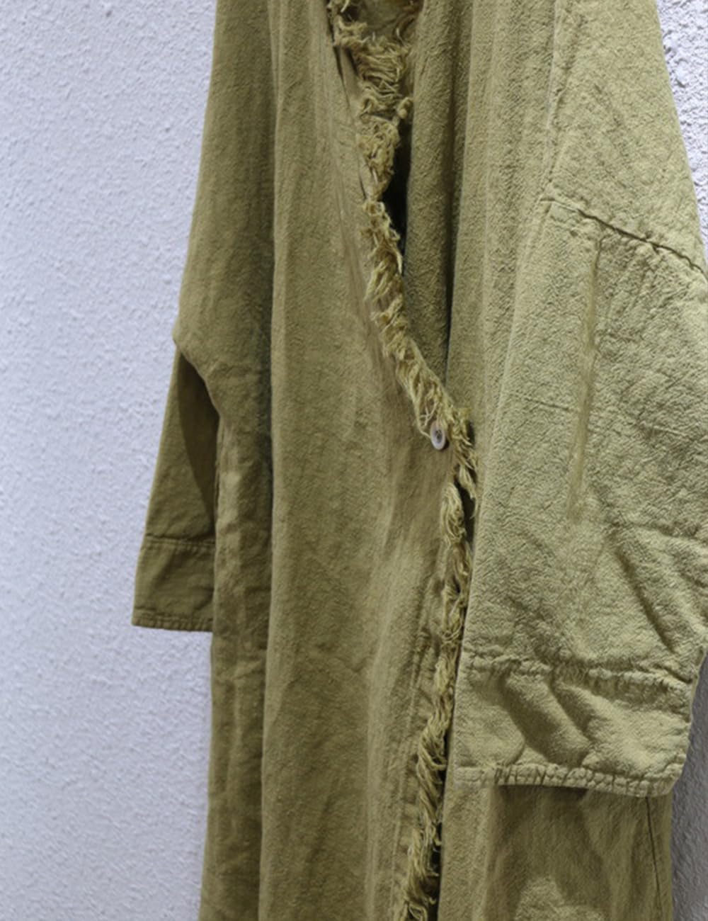 Ystylee Womens Cotton Linen Long Trench Coat Front Distressed Artistic Hippie Long Sleeve Maxi Outwear with Pocket - Image 7