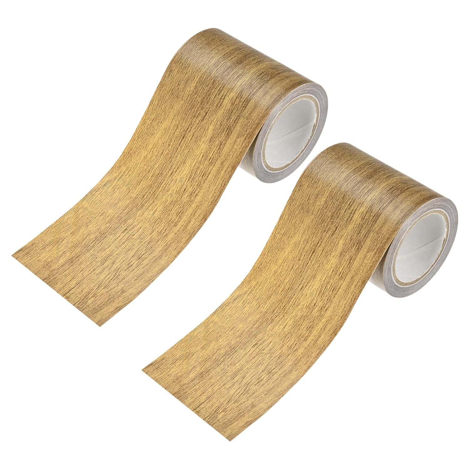 M METERXITY 2-Roll Wood Grain Repair Tape, 3.15in x 15ft Textured Realistic Self-Adhesive Wood Floor Tape Contact Paper for Furniture/Floors/Home [Chocolate Pine]
