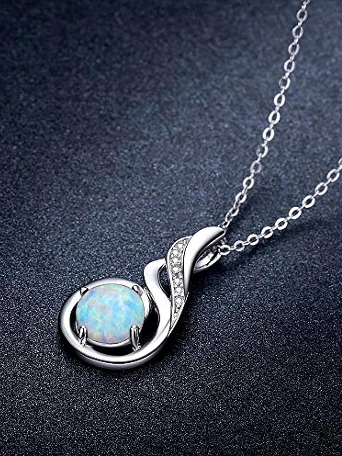 TANGPOET Birthstone Gemstone Necklaces for Women 925 Sterling Silver Dainty Pendant Jewelry Valentines Mothers Day Christmas Birthday Gifts for Mom Girlfriend Wife Daughter - Image 3