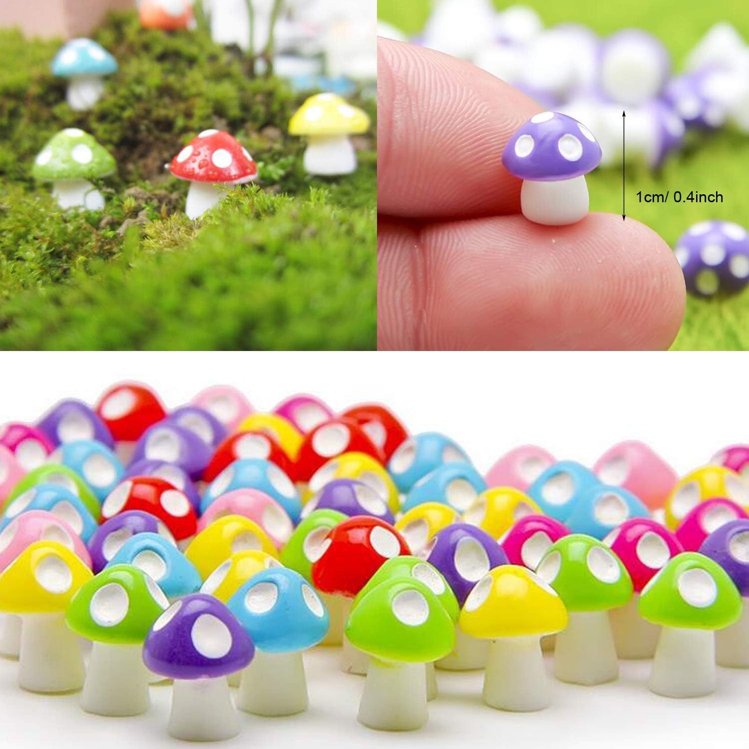 Woohome 30 PCS Artificial Moss Rocks Decorative Set, 2 Size Green Moss Balls and 10 PCS DIY Mushroom, Fake Moss Decor for Floral Arrangements, Fairy Gardens and Crafting