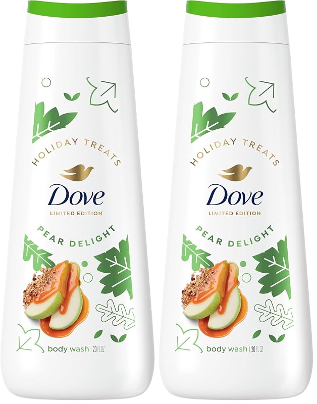 Sabonete líquido corporal Dove Pear Harvest, edição limitada de festas, 591 mL, pacote com 2