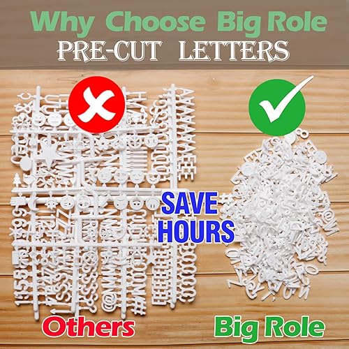 Miniatura 4 de Letras solo para letreros, letras blancas de 34 de pulgada para tableros de mensajes de fieltro (398 piezas), letras de plástico precortadas de 0.75