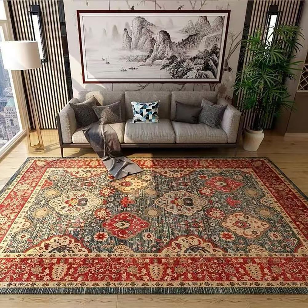 Tapis de salon lavable vintage rectangulaire pour cuisine et salle à manger