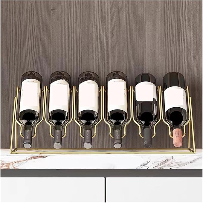 Soporte para Botellas de Vino Fodalob 2 Botellas Metal Dorado miniatura 5