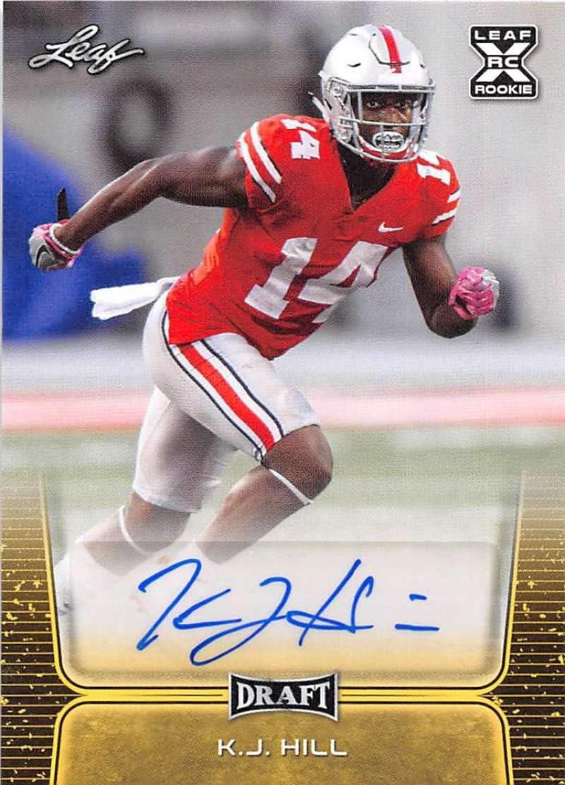 2020 Leaf Draft Autographs Gold Football #BA-KJH K.J. Hill Ohio State Buckeyes Auto AutographOfficial Pre-Rookie Signature From The Leaf Company