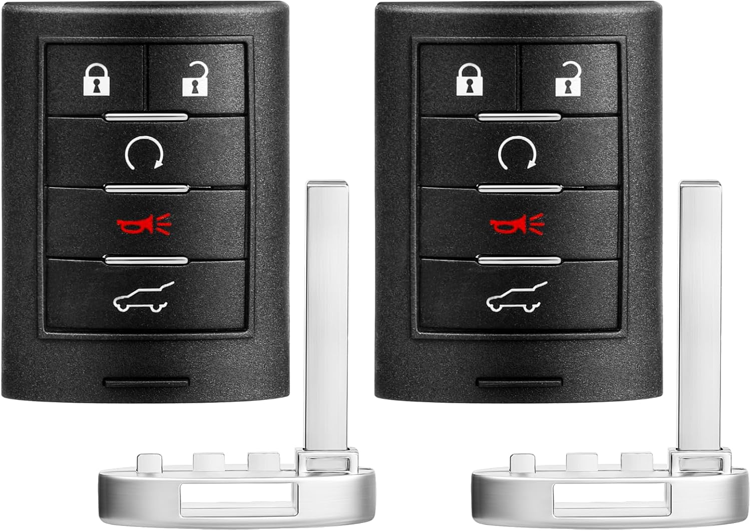 Key Fob, Keyless Entry Remote Control Fits for 2010 2011 2012 2013 2014 2015 Cadillac SRX, 13 14 ATS, XTS, 2014 2015 ELR, Smart Proximity Key Fob Replacement NBG009768T 22865375, 2 Pack