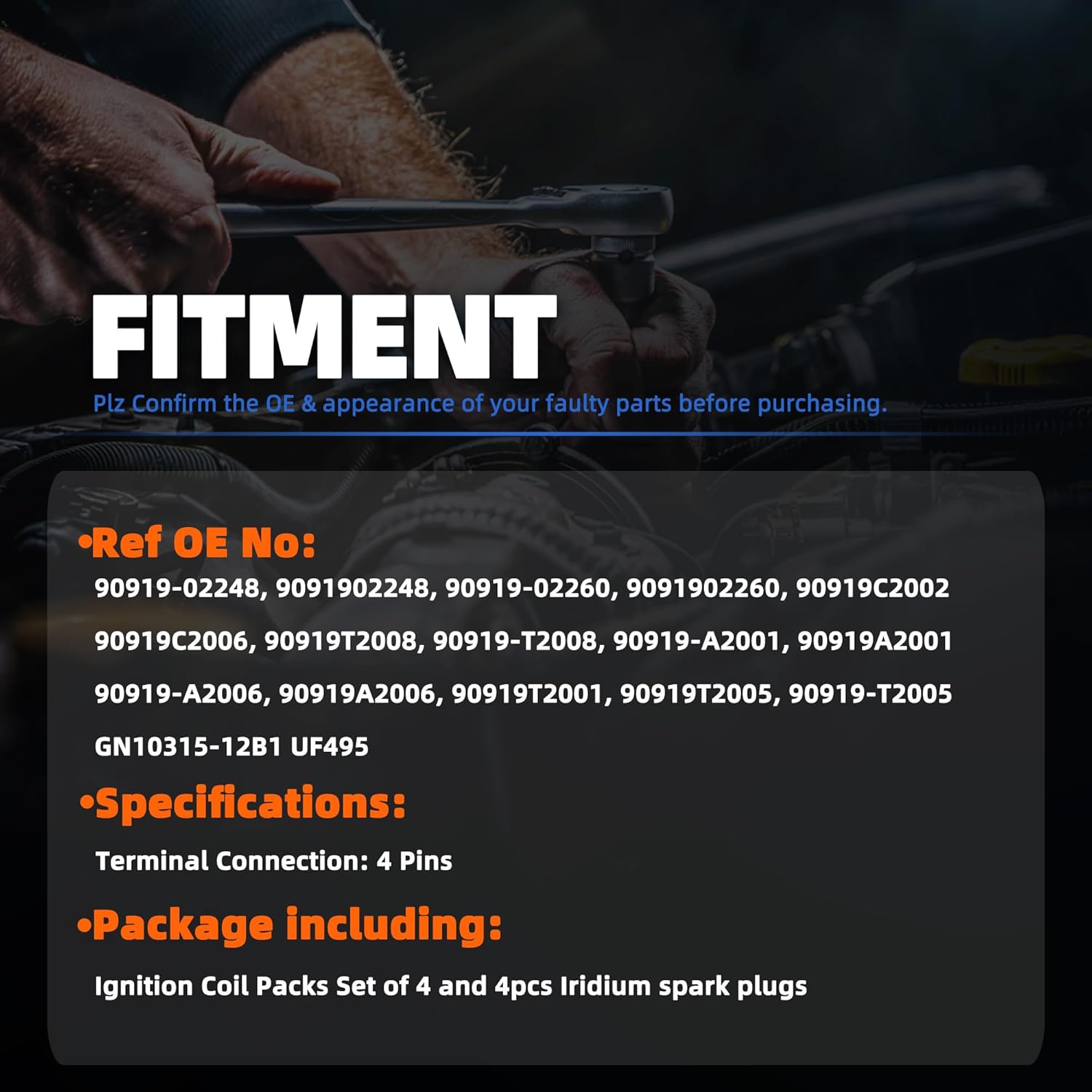 Ignition Coil & Spark Plug for Toyota Tacoma 2.7L L4 2005-2015 9091902248