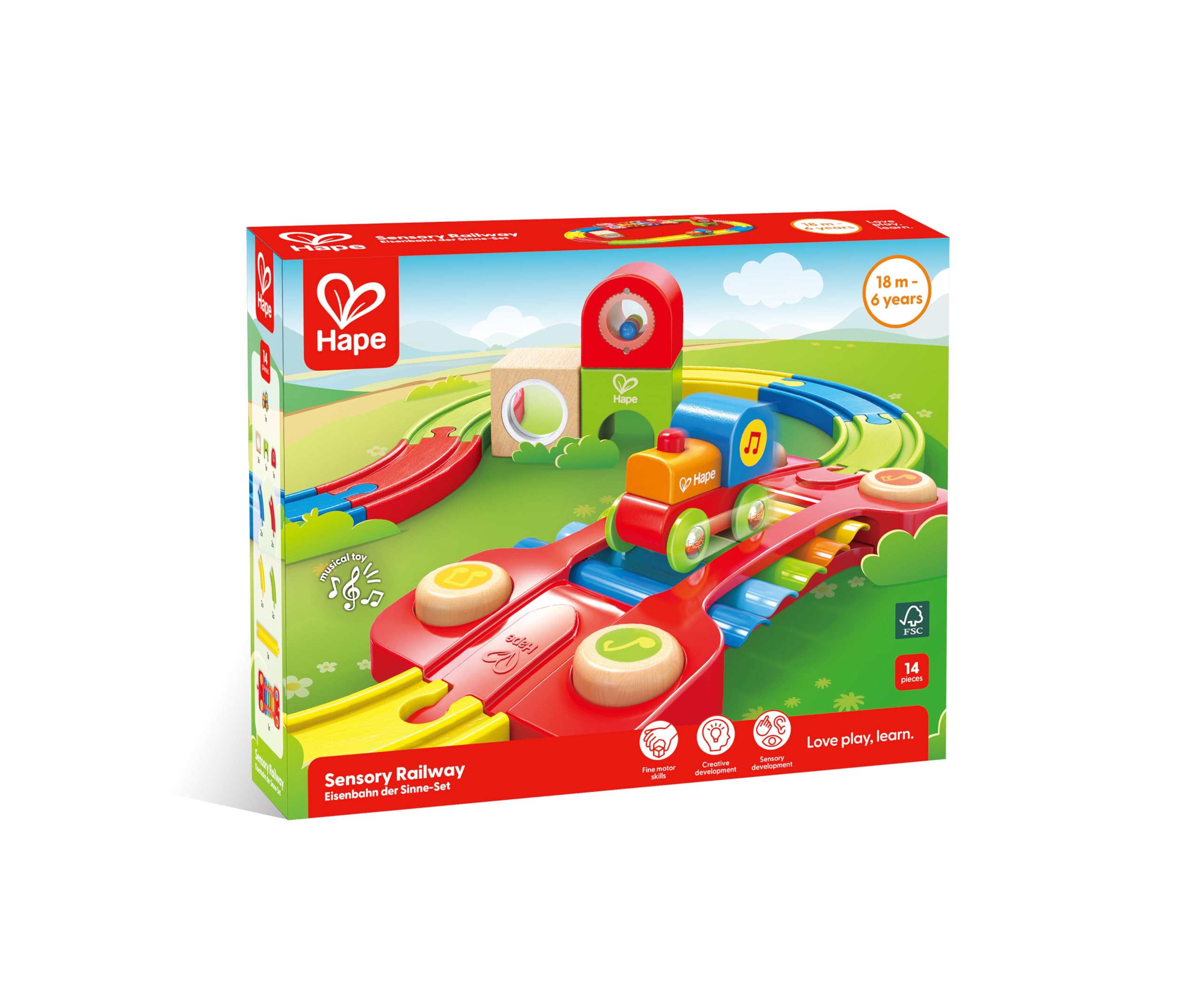 Hape - E3822 - Circuit Train 1er âge - Circuit sensoriel