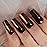 Champagne Metallic Press On Nails Long Coffin Shiny Fancy Sexy Prom Party Gold Coffee Faux Ongles 24pcs