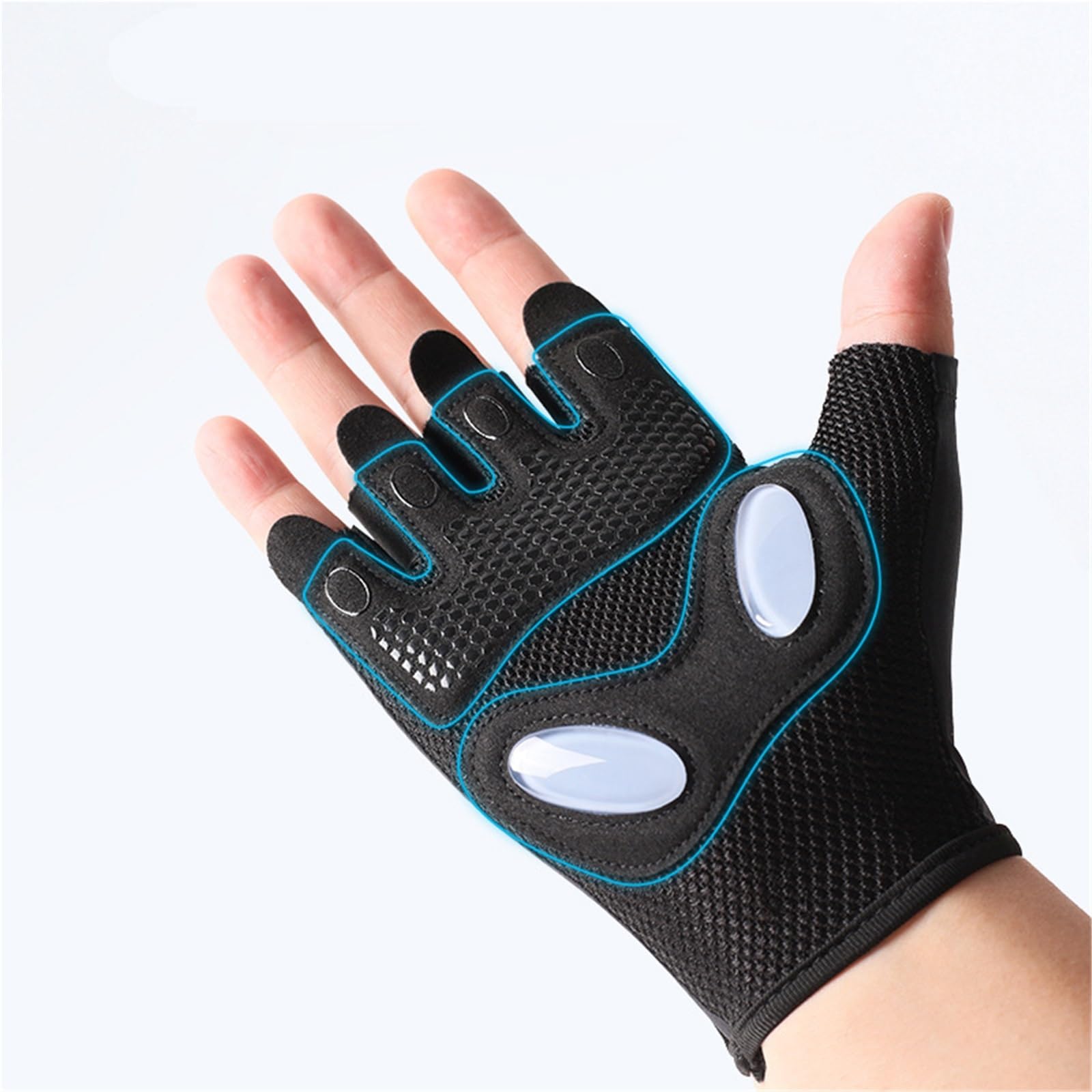 Guanti Da Fitness Guanti da fitness estivi con palmo in silicone, ammortizzanti, mezze dita, colorati, for palestra, for uomo e donna, protezione solare Per Il Fitness