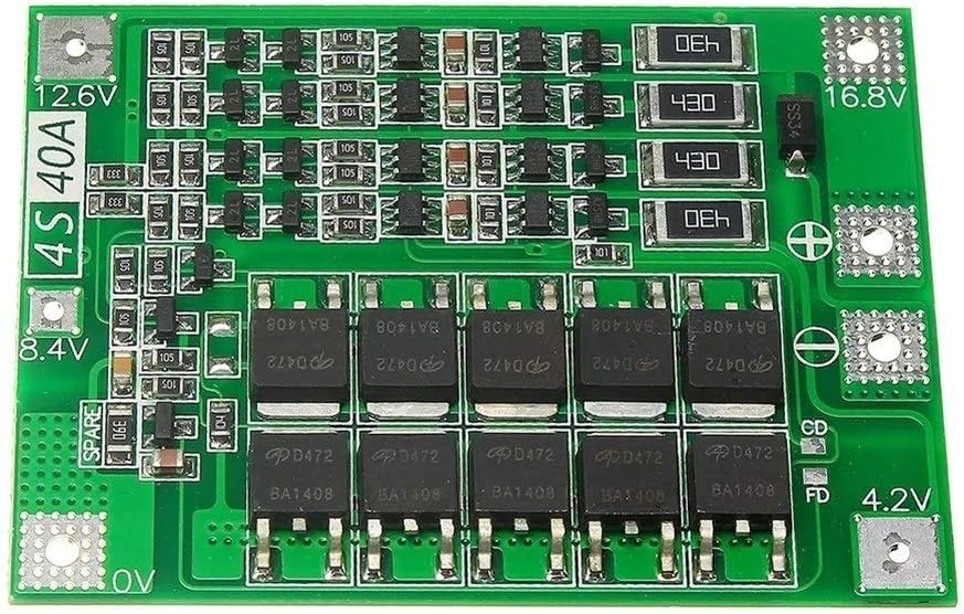 Nuo yi lun ya ke ji Automatic Absenkmodul 4S 40A 14.8V 16.8V Lipo Cell Li-ion Lithium Battery 18650 Charger PCB BMS Protection Board with Balance For Drill Motor High Efficiency Module Accessories