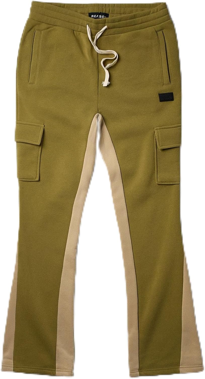 Reason Mens Joggers, All Over Print Sweatpants for Gym, Hiking, Relaxed Fit with Elastic Waistband & Adjustable Drawcord