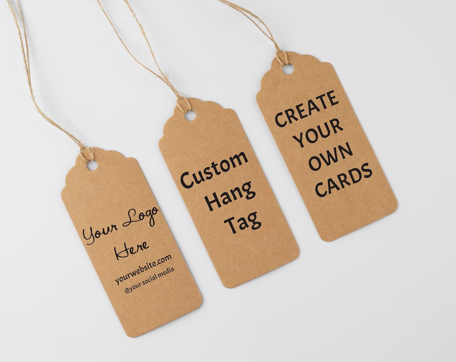 400 pcs Custom Hang Tags,Personalized Your Logo and Text Price Tags Jewelry Hang Tags Labels (2x3.5 Inch)